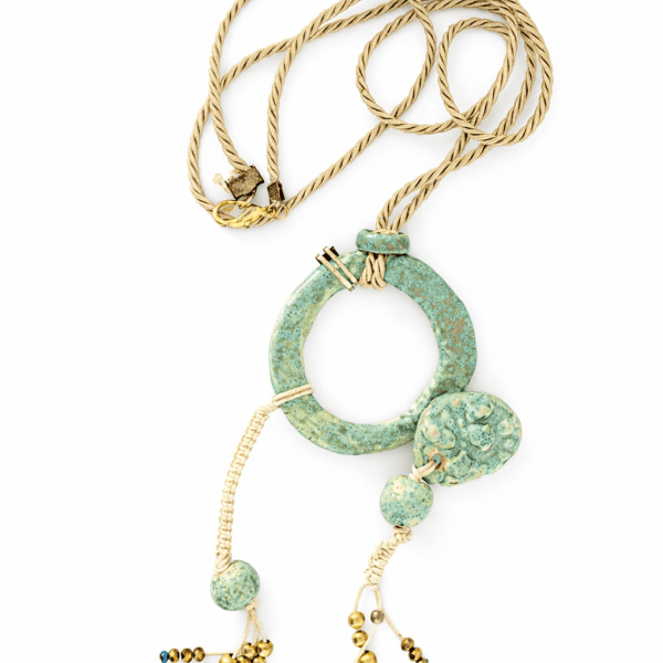Θαλάσσιος Κύκλος – Χειροποίητο Κεραμικό Κολιέ σε Τιρκουάζ Αποχρώσεις