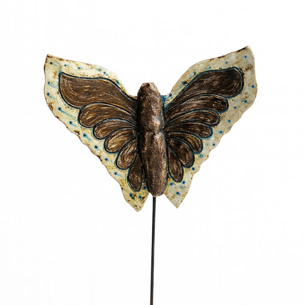 Χειροποίητη Κεραμική Πεταλούδα σε Βάση – Elegant Bronze Art