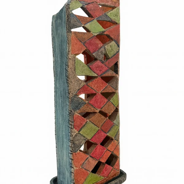 Χειροποίητο Κεραμικό Γλυπτό – Geometric Tower Sculpture