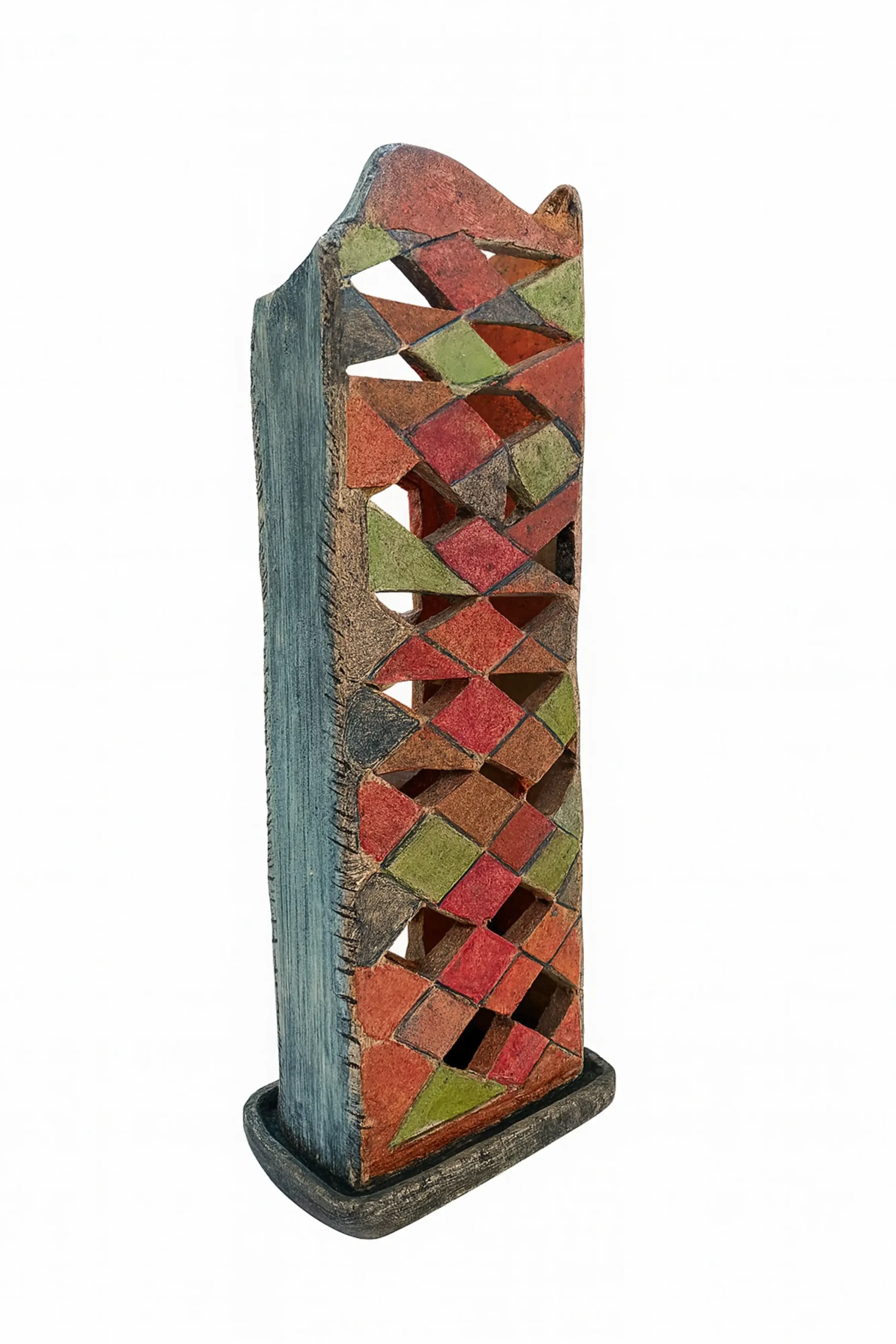 cheiropoiito-keramiko-glypto-geometric-tower-sculpture