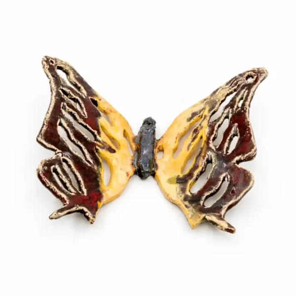 Κεραμική Πεταλούδα “Dark Flame” – Handmade Sculpture