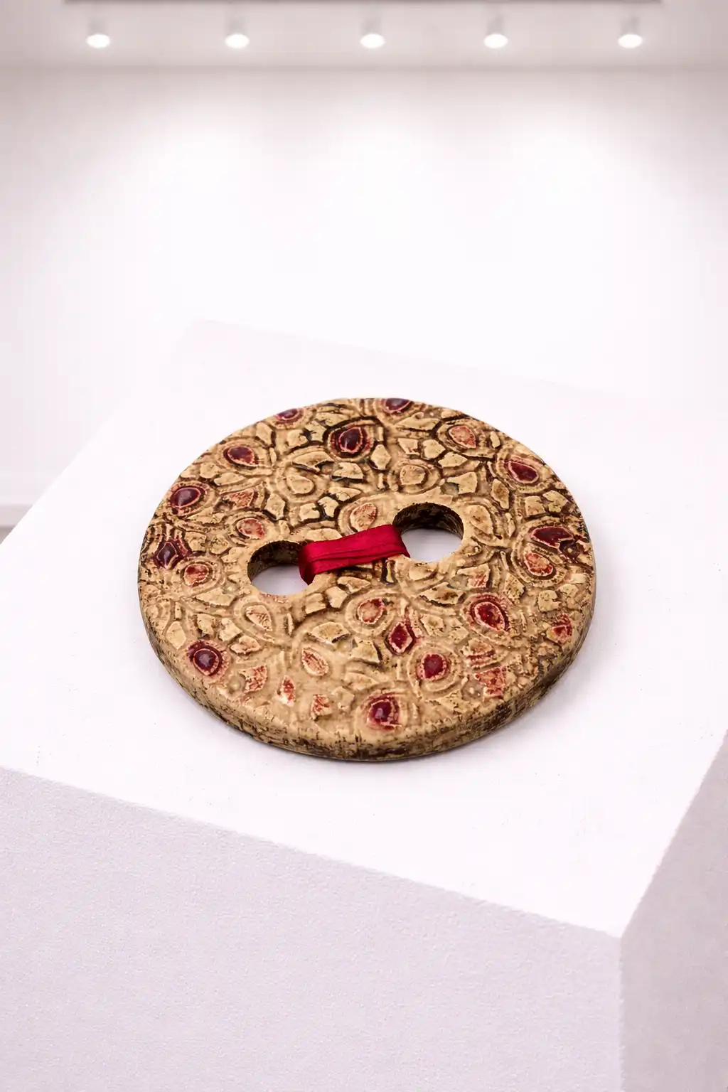 Κεραμικό Διακοσμητικό “Red Mosaic” – Handmade Art Piece - Image 2