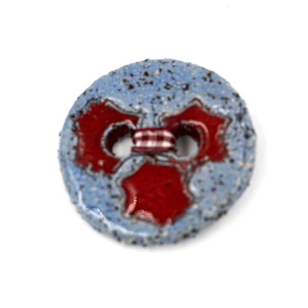 Κεραμικό Διακοσμητικό “Red Contrast” – Handmade Art Button