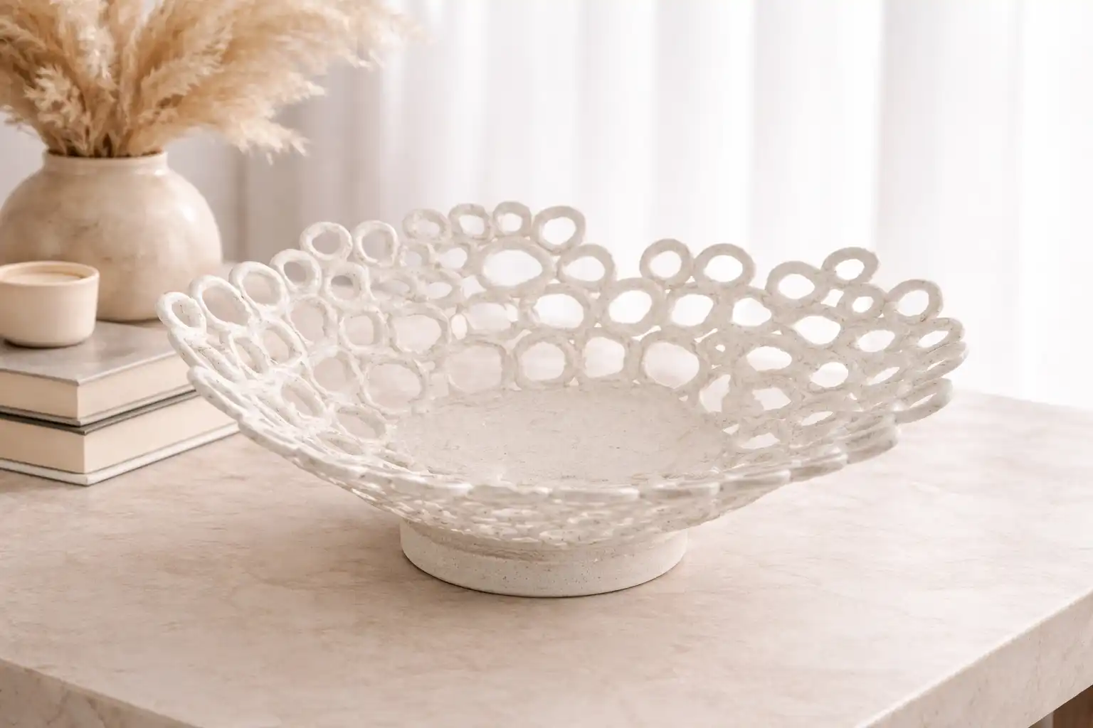 Organic Lace Bowl – Χειροποίητο Κεραμικό Διακοσμητικό Μπολ με Δαντελωτή Δομή - Image 3