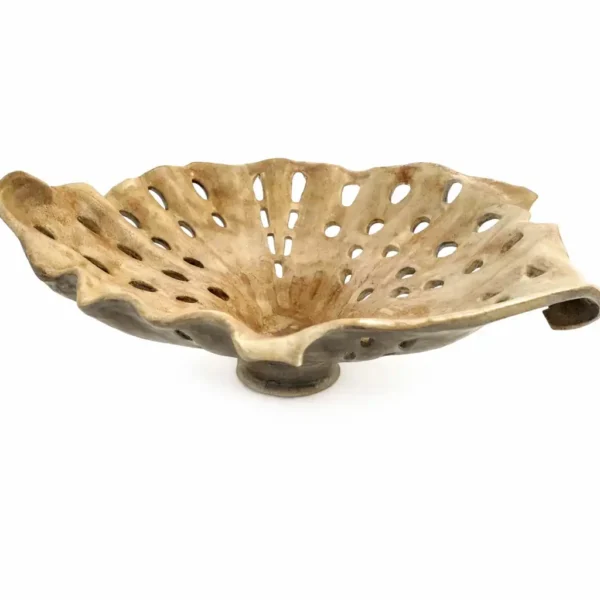 Organic Sculptural Ceramic Bowl – Διάτρητο Χειροποίητο Μπολ Φύλλο