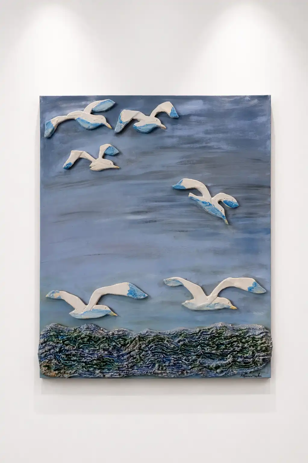 seagulls-in-motion-cheiropoiitos-pinakas-miktis-technikis-1