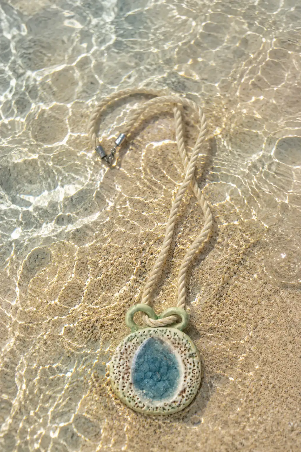 Χειροποίητο Κεραμικό Κολιέ “Sea Crystal” - Image 2